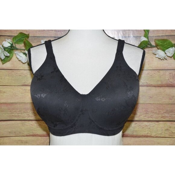 Modern Movement Bra Black Style Y92BN230 Wire Free 40DD Floral Comfort Strap - Picture 1 of 7